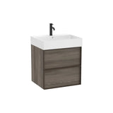 Mueble Base Suspendido 2 Cajones Lavabo Cuadrado Fineceramic 60x49x68cm Colección Inspira Roca