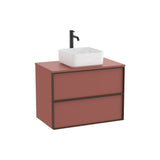 Mueble base suspendido dos cajones para lavabo encimera 80x49x58 cm Roca