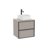 Mueble base suspendido dos cajones para lavabo encimera gris arena 60x49x58 cm Roca