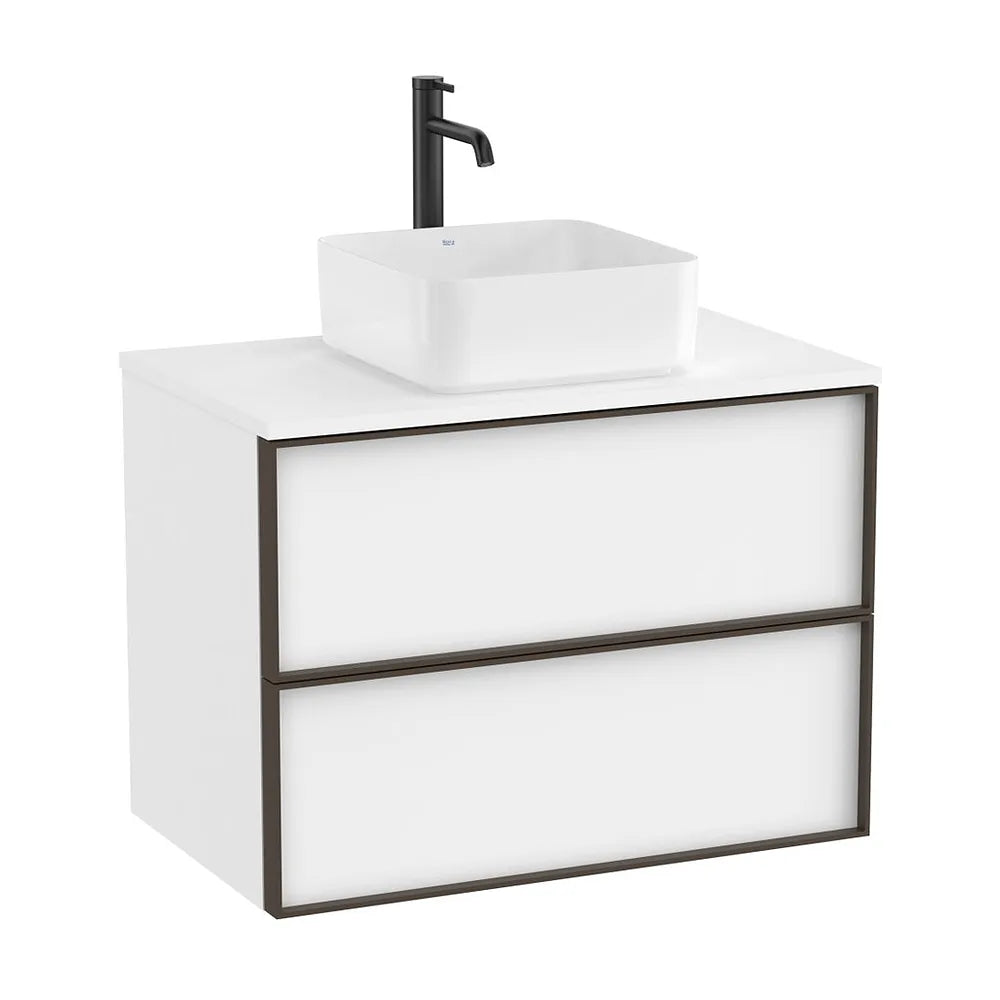Mueble base suspendido dos cajones para lavabo encimera 80x49x58 cm Blanco mate Roca - Vista 2