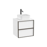 Mueble base suspendido dos cajones para lavabo encimera blanco mate 60x49x58 cm Roca
