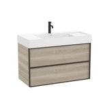 Mueble base suspendido dos cajones lavabo cuadrado Fineceramic 100x49x68 cm Roca