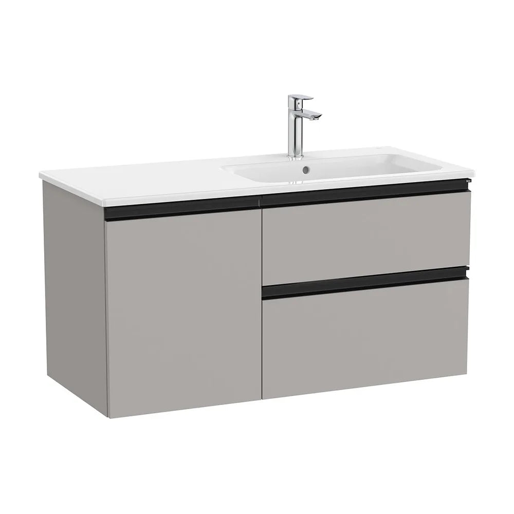 Mueble base asimétrico con lavabo a la derecha 100x46x53 cm Gris Roca - Vista 2