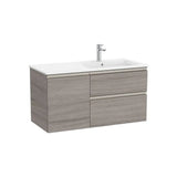 Mueble base asimétrico con dos cajones una puerta lavabo derecha 100x46x53 cm Roca