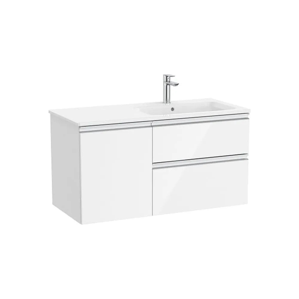 Mueble base asimétrico con dos cajones una puerta lavabo derecha 100x46x54 cm Roca - Vista 1