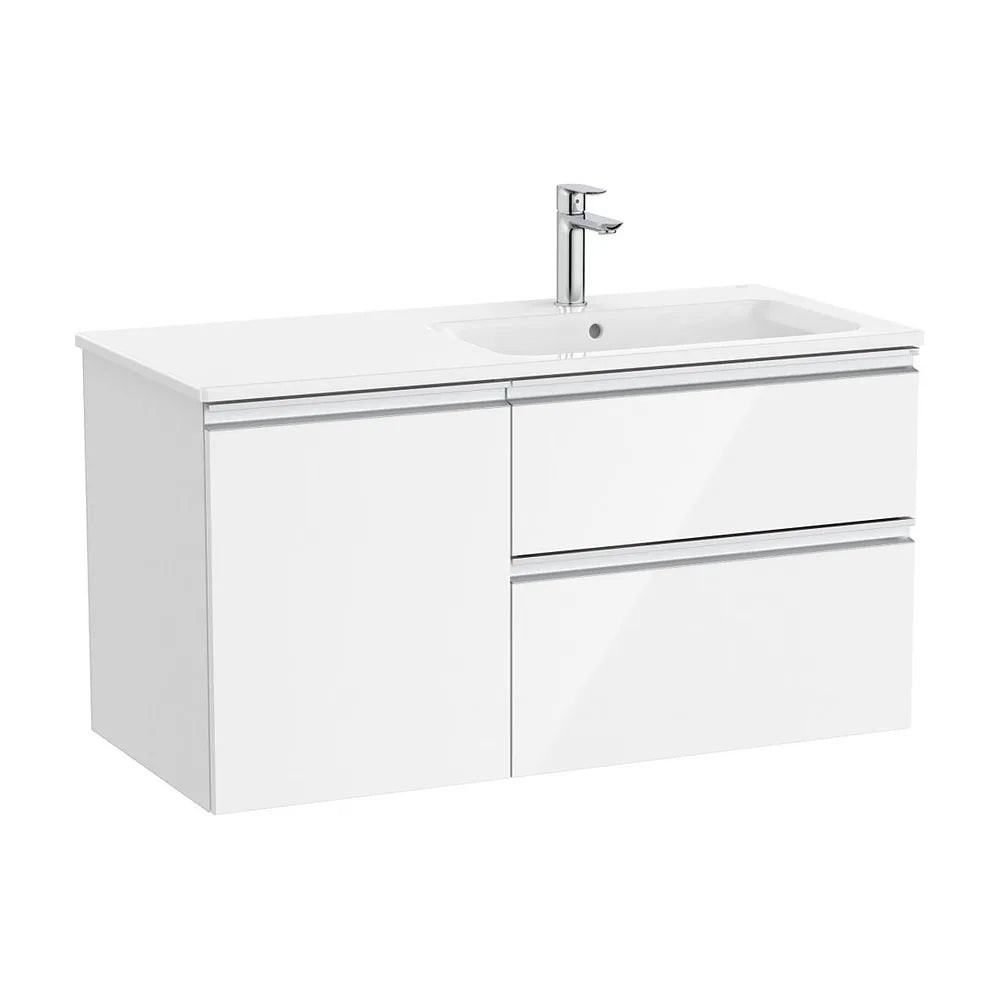 Mueble base asimétrico con dos cajones una puerta lavabo derecha 100x46x54 cm Roca - Vista 2