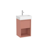 Meuble Compact Suspendu Avec Lavabo en Porcelaine Couleur Terracotta Clair 45x36x60cm Roca