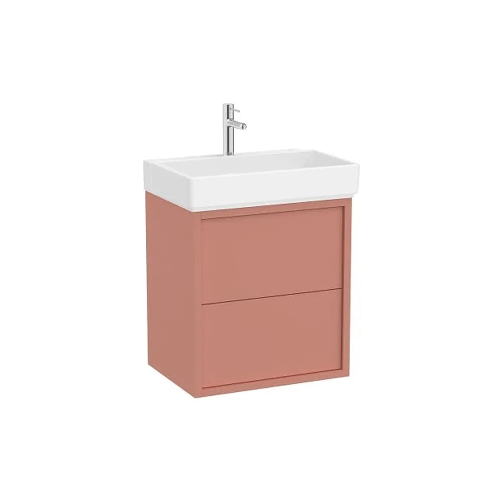 Mueble base suspendido con dos cajones y lavabo porcelana 60x43x60 cm Roca - Vista 1