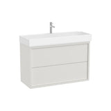 Mueble Base Suspendido con 2 Cajones y Lavabo con Orificio para Grifería 100x43x60cm Roca