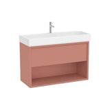 Mueble base suspendido con lavabo un cajón estante abierto 100x43x60 cm Roca
