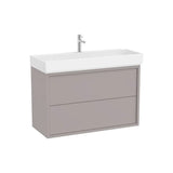 Mueble base suspendido con dos cajones y lavabo con orificio para grifería 100x43x60 cm Roca