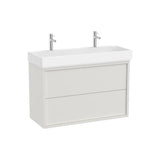 Mueble base suspendido con dos cajones lavabo porcelana 100x43x60 cm Roca