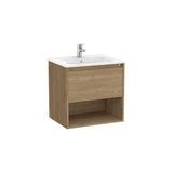 Mueble Base Suspendido Cajón Estante Abierto y Lavabo 60x46x58cm Roca