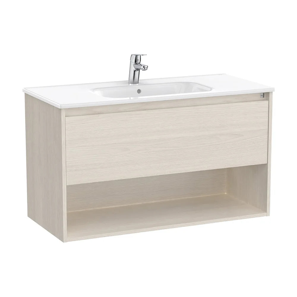 Mueble Base Suspendido Cajón Estante Abierto y Lavabo 100x46x58cm Roca - Vista 2