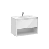 Mueble base suspendido con cajón estante y lavabo 80x46x58 cm Roca