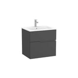 Mueble Base Suspendido con 2 Cajones y Lavabo Porcelana 60x46x58cm Colección Victoria Roca