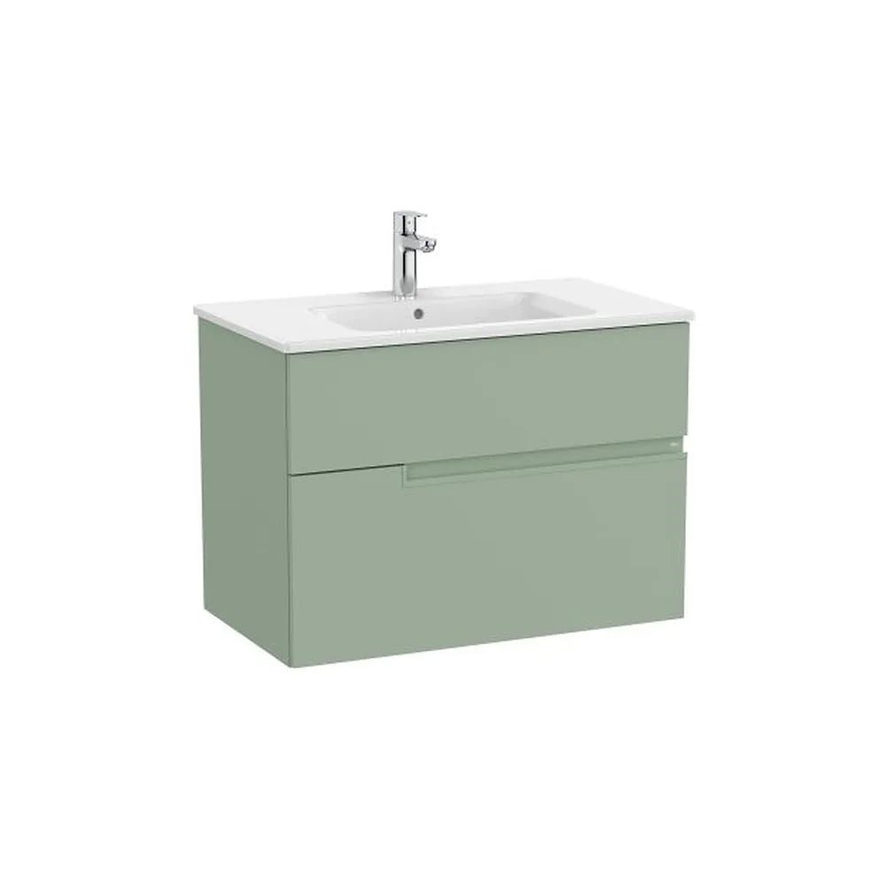 Mueble base suspendido dos cajones lavabo porcelana 80x46x58 cm Roca - Vista 1