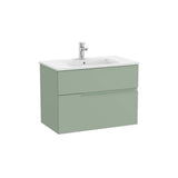 Mueble base suspendido dos cajones lavabo porcelana 80x46x58 cm Roca