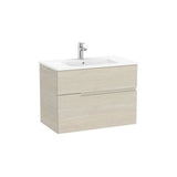 Mueble base suspendido con dos cajones y lavabo porcelana 80x46x58 cm Roca