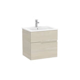 Móvel base suspenso duas gavetas com lavatório em porcelana 60,5 x 46 x 58,3 cm coleção Victoria design moderno Roca
