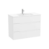 Móvel Base Suspenso Com Três Gavetas E Lavatório Em Porcelana Branco Mate X 757 Mm Victoria 1005x460 cm Roca