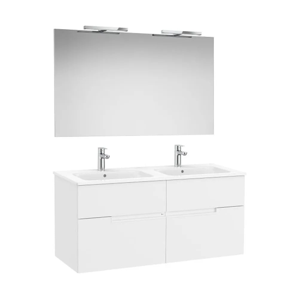 Pack mueble base cuatro cajones lavabo doble espejo aplique LED Starlight Roca - Vista 1