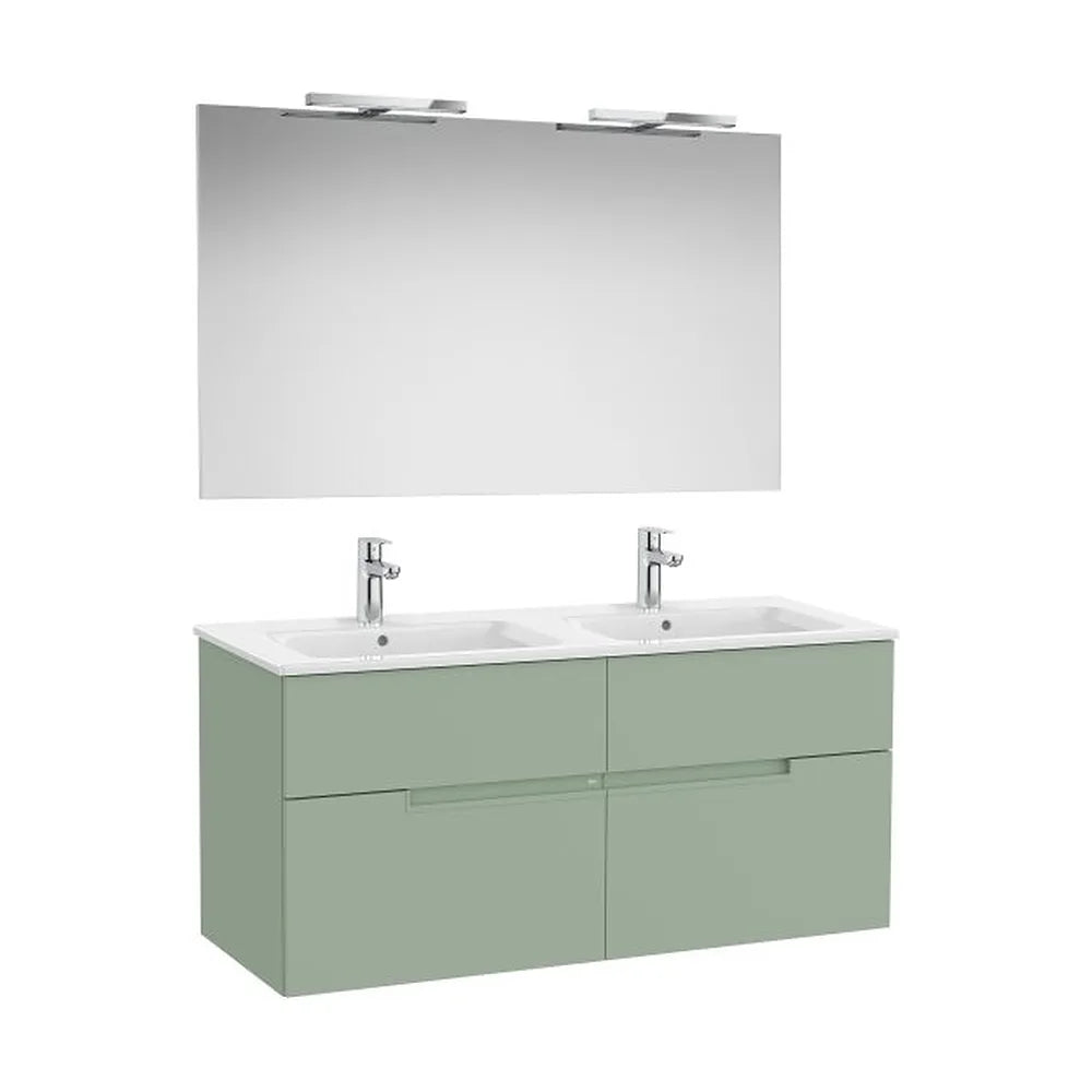 Pack mueble base cuatro cajones lavabo doble espejo aplique LED Starlight Roca - Vista 1