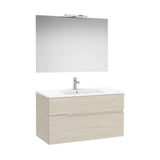 Base Unit 2 Drawers Washbasin LED Wall Light Mirror Starlight 1005x460x583mm Roca