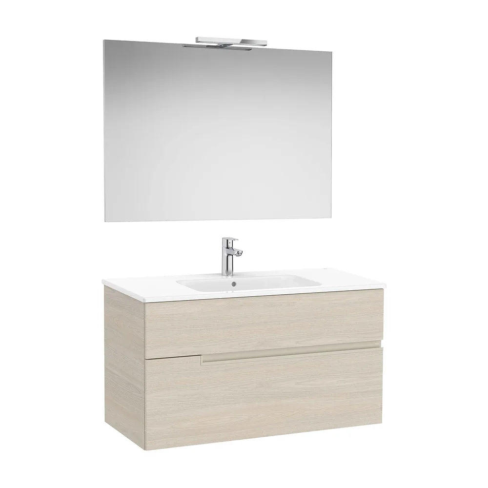 Mueble Base 2 Cajones Lavabo Espejo Aplique Led Starlight 1005x460x583mm Roca - Vista 2