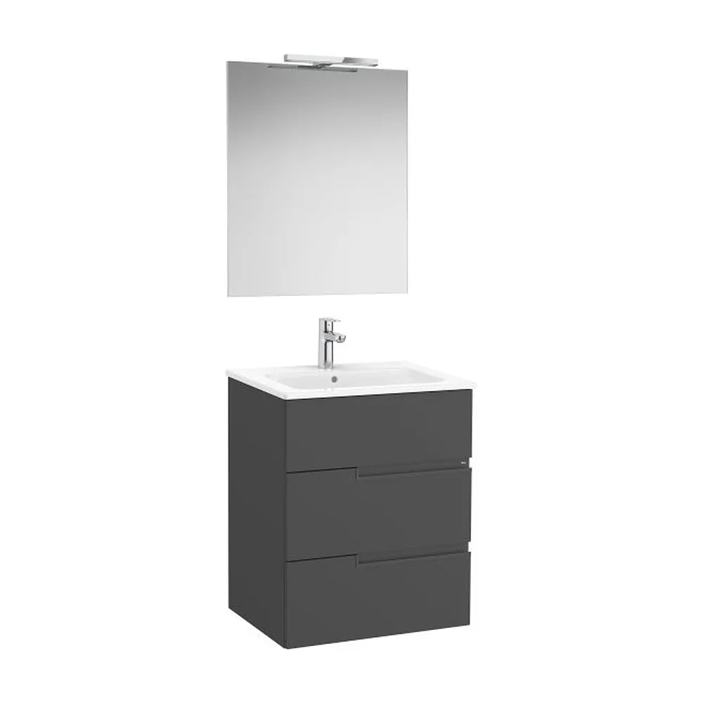 Mueble Base Tres Cajones Lavabo Porcelana Espejo Aplique Led Starlight Colección Victoria Roca - Vista 1