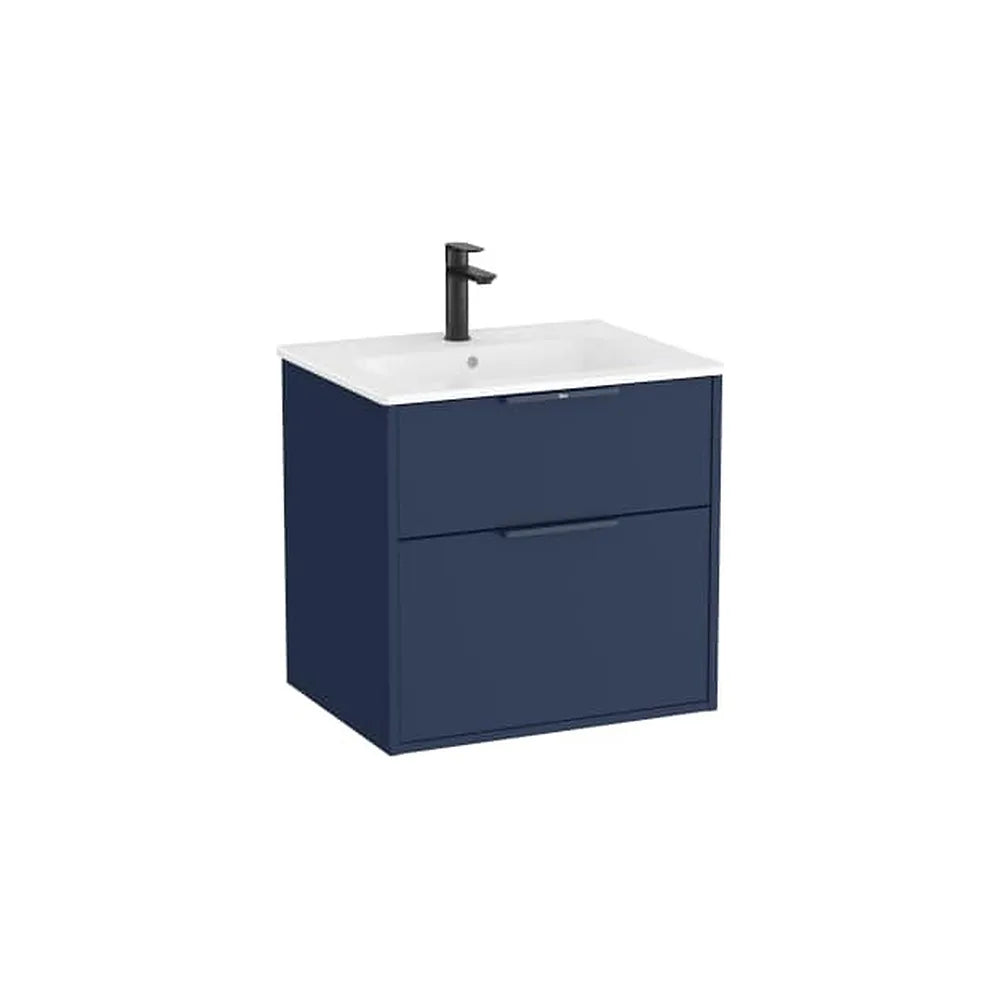 Mueble base compacto suspendido con dos cajones y lavabo porcelana 60x46x58 cm Roca - Vista 1