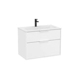 Mueble Base Compacto Suspendido con 2 Cajones y Lavabo de Porcelana 80x46x58cm White Roca