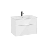 Mueble base compacto suspendido con lavabo porcelana blanco brillo 80x46x58 cm Roca