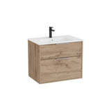 Mueble base compacto suspendido con dos cajones y lavabo porcelana 70x46x58 cm Roca