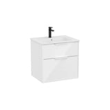 Mueble Base Compacto Suspendido con 2 Cajones y Lavabo Porcelana Gloss White Roca