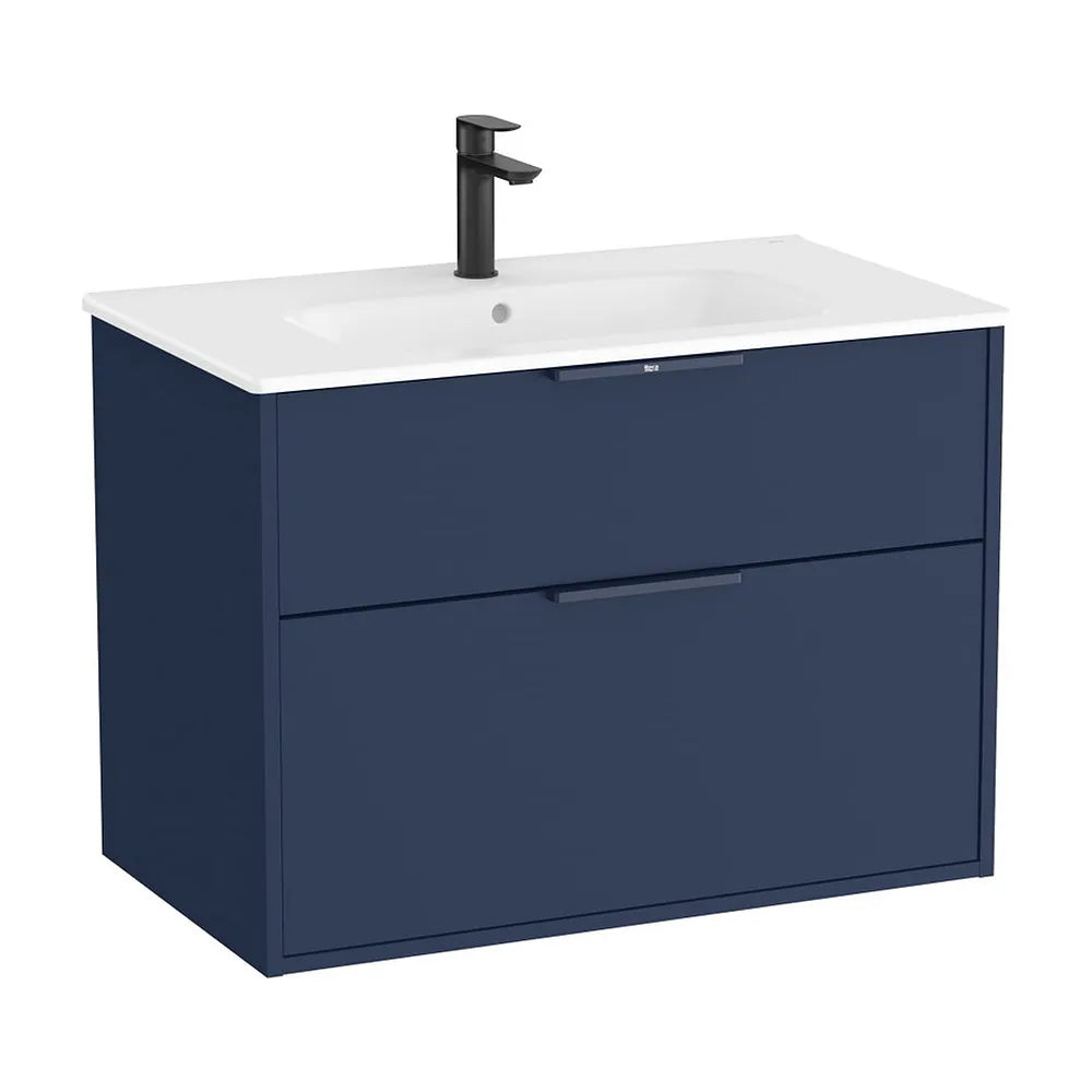 Mueble base compacto suspendido dos cajones lavabo porcelana 80x46x58 cm Roca - Vista 2