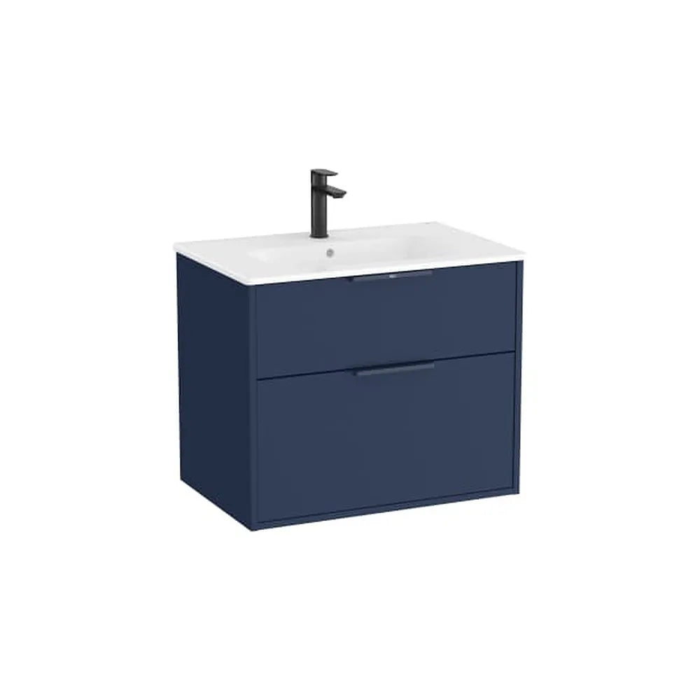 Mueble Base Compacto Suspendido con 2 Cajones y Lavabo Porcelana 70x46x58cm Roca - Vista 1