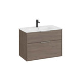 Mueble base compacto suspendido con dos cajones y lavabo porcelana 80x46x58 cm Roca