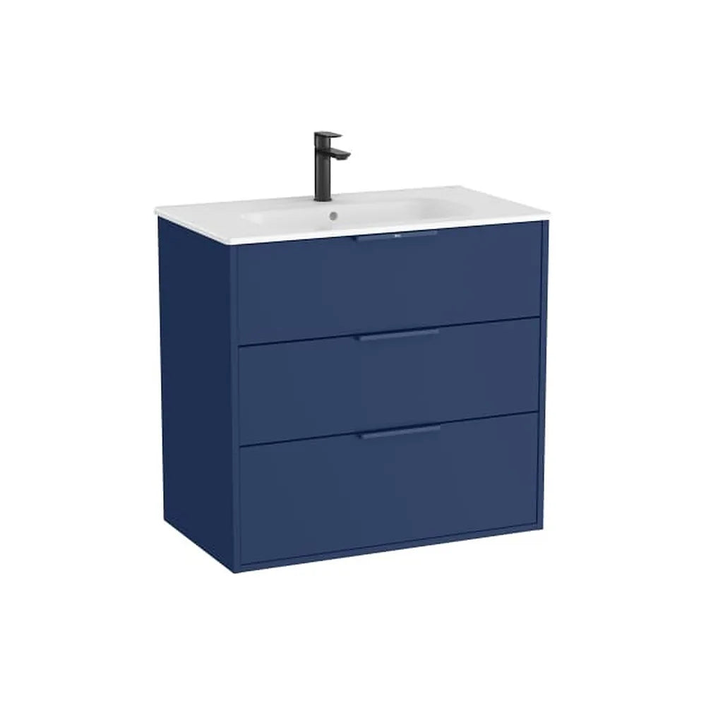 Mueble base suspendido con tres cajones y lavabo porcelana 60x46x75 cm Roca - Vista 1