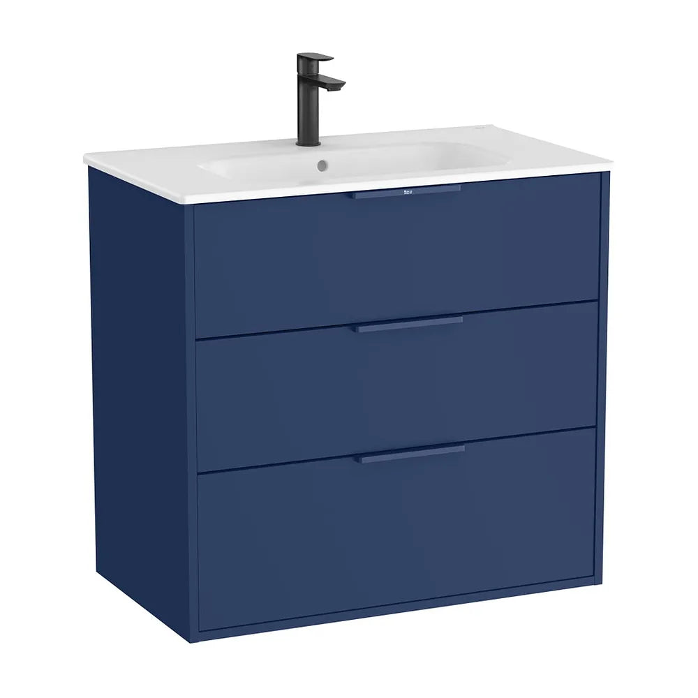 Mueble base suspendido con tres cajones y lavabo porcelana 60x46x75 cm Roca - Vista 2