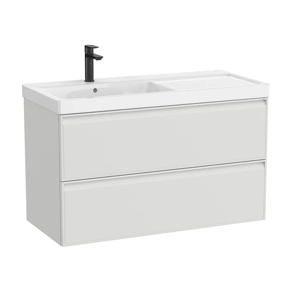 Mueble base suspendido con lavabo Fineceramic dos cajones 100x46x62 cm Roca - Vista 2