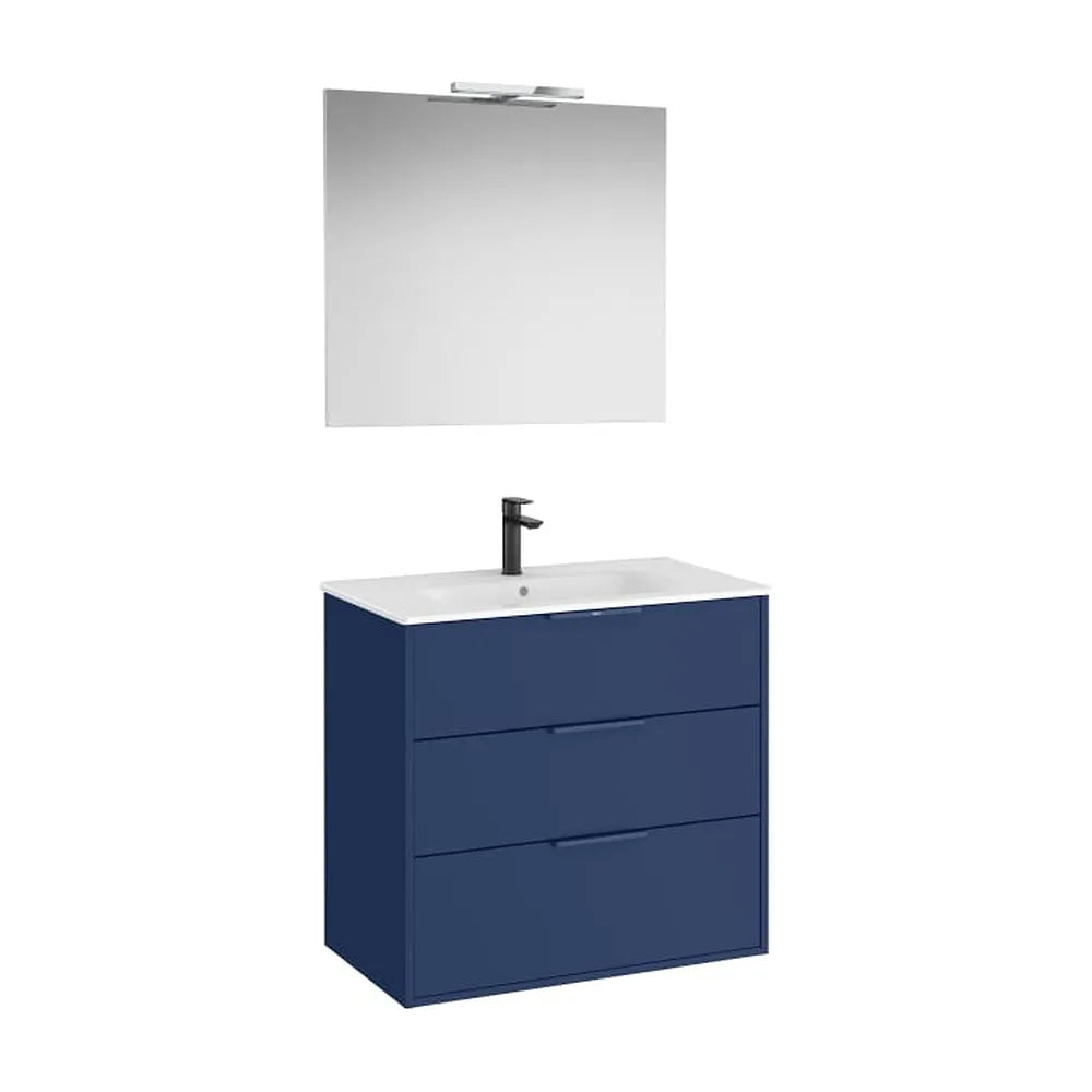 Mueble Base Compacto Tres Cajones Lavabo Porcelana Espejo Led Aplique Starlight Roca - Vista 1