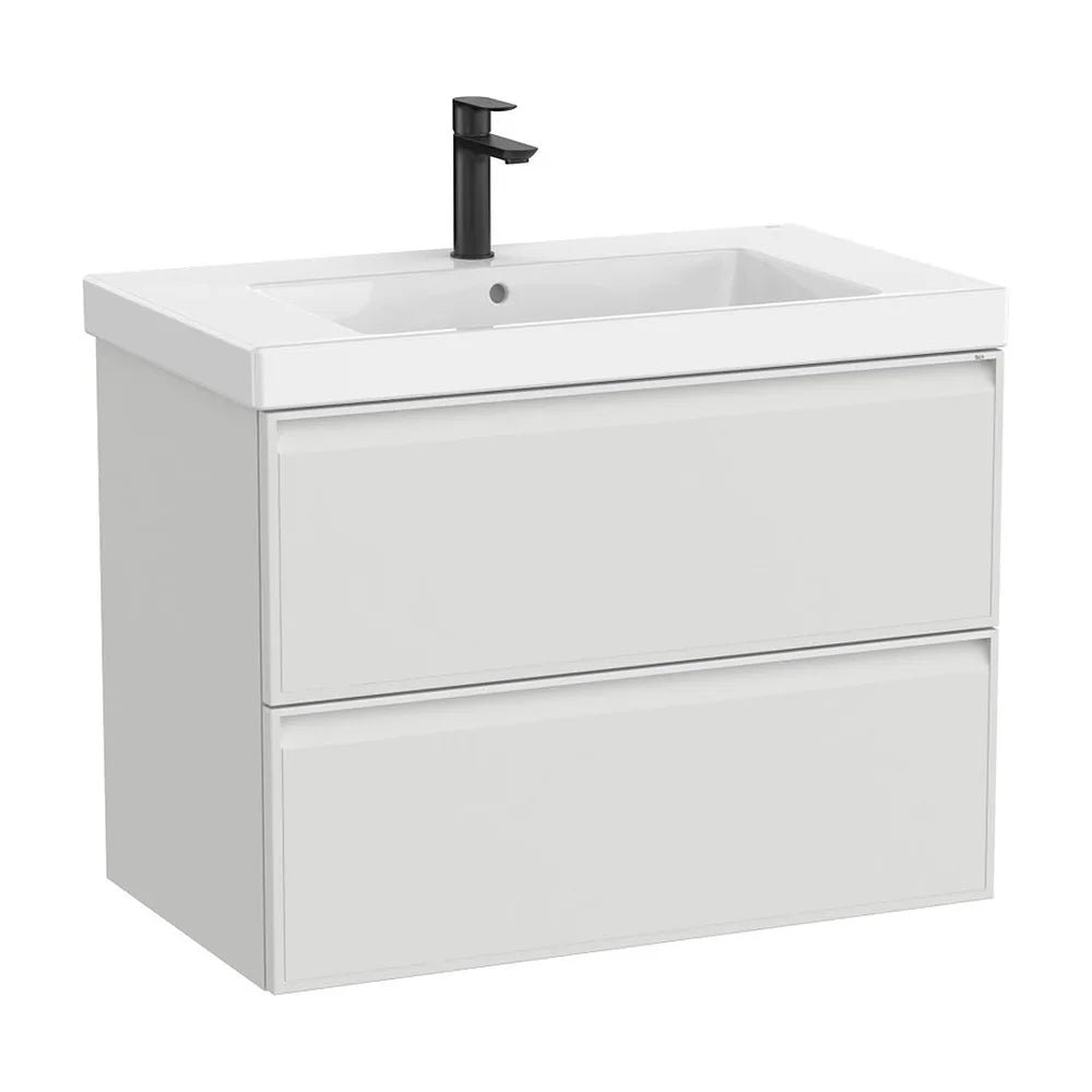Mueble base suspendido con lavabo cuadrado Fineceramic 80x46x62 cm Roca - Vista 2