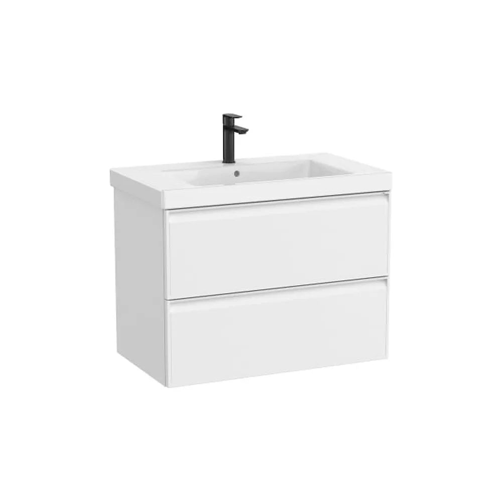Mueble Base Suspendido con Lavabo Cuadrado Fineceramic 80x46x62cm Roca - Vista 1