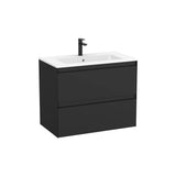 Mueble base suspendido dos cajones lavabo porcelana blanco 81x46x65 cm Roca