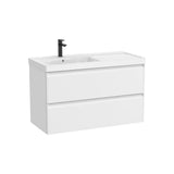 Mueble base suspendido con lavabo Fineceramic a la izquierda 100x46x62 cm Roca