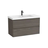 Mueble base suspendido dos cajones con lavabo centrado Fineceramic 100x46x62 cm Roca