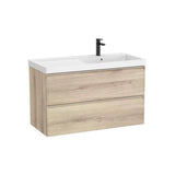 Mueble Base Suspendido 2 Cajones Lavabo Fineceramic a la Derecha 100x46x62cm Roca