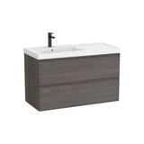 Mueble base suspendido con lavabo de Fineceramic a la izquierda 100x46x62 cm Roca