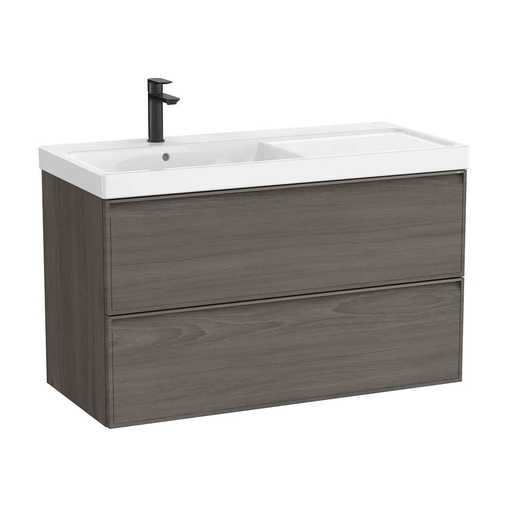 Mueble base suspendido con lavabo de Fineceramic a la izquierda 100x46x62 cm Roca - Vista 2